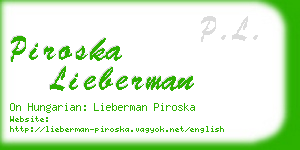 piroska lieberman business card